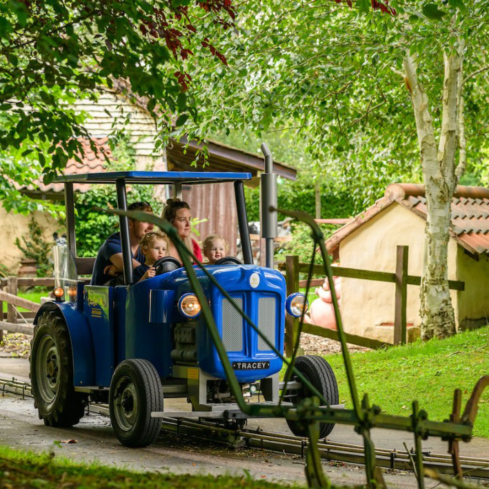 Family in a tractor ride