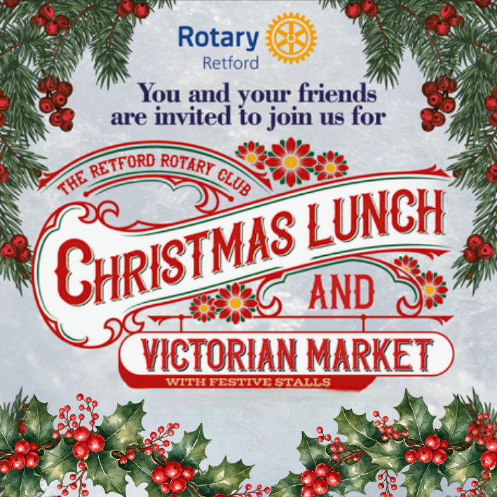 Rotary Club Retford Market + lunch graphic.